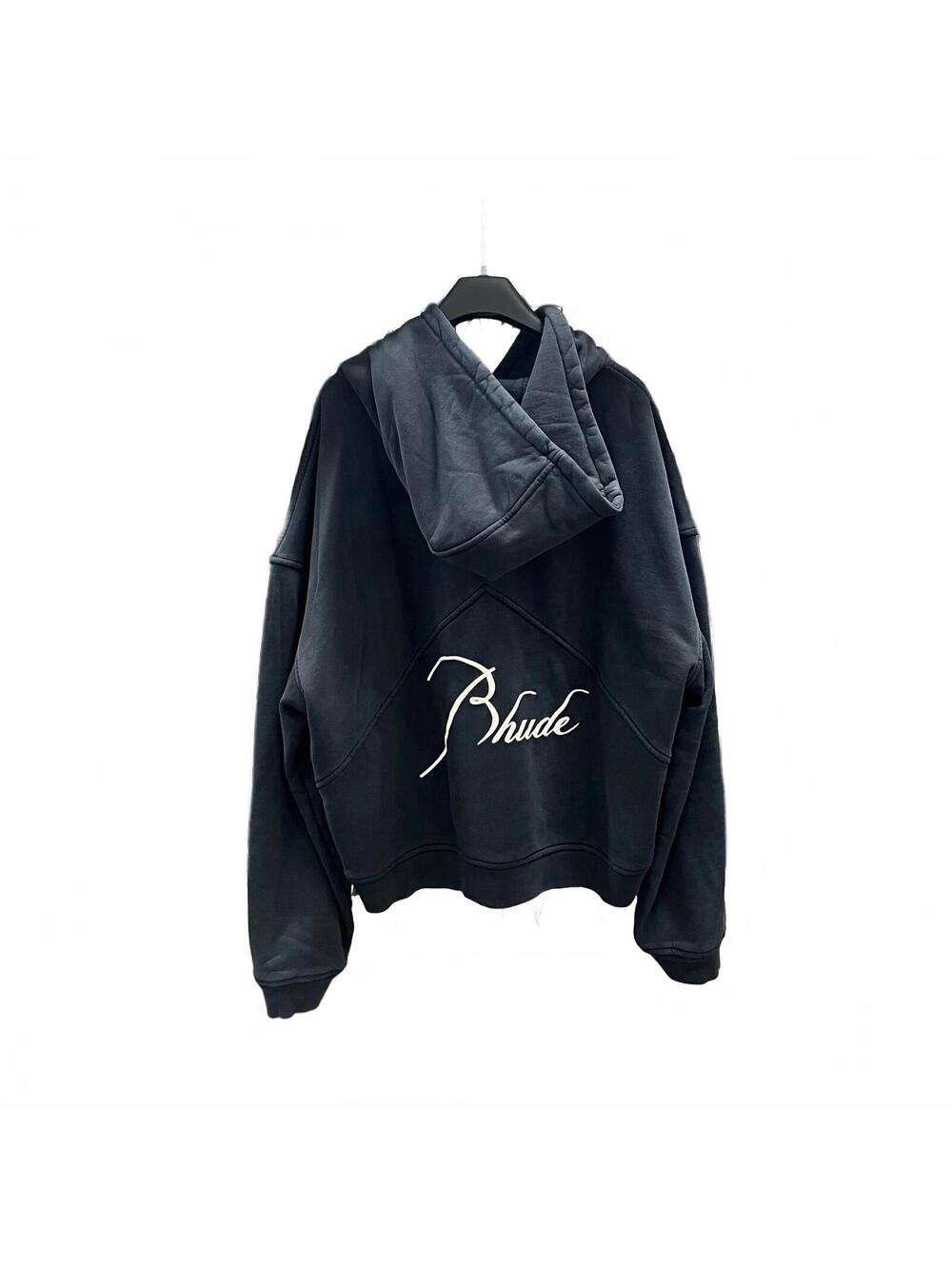 Rhude Classique Sun Faded Black Full Zip-Up Hoodie XL